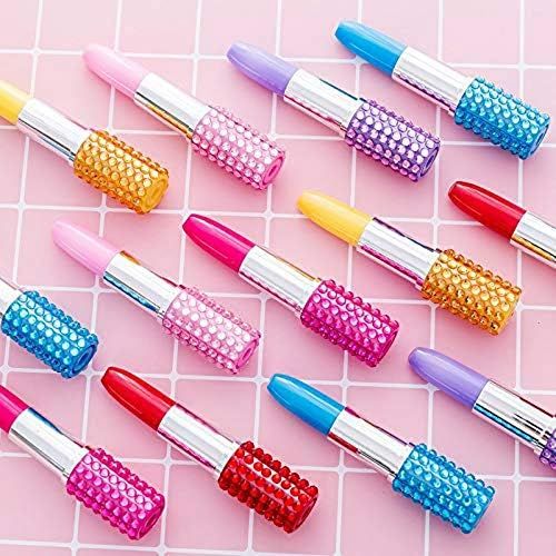 Lipstick Shape Pen, SunAngel 12 PCS Creative Ballpoint Writing Pens Multi-Color Lipstick Cute Ball P | Amazon (US)