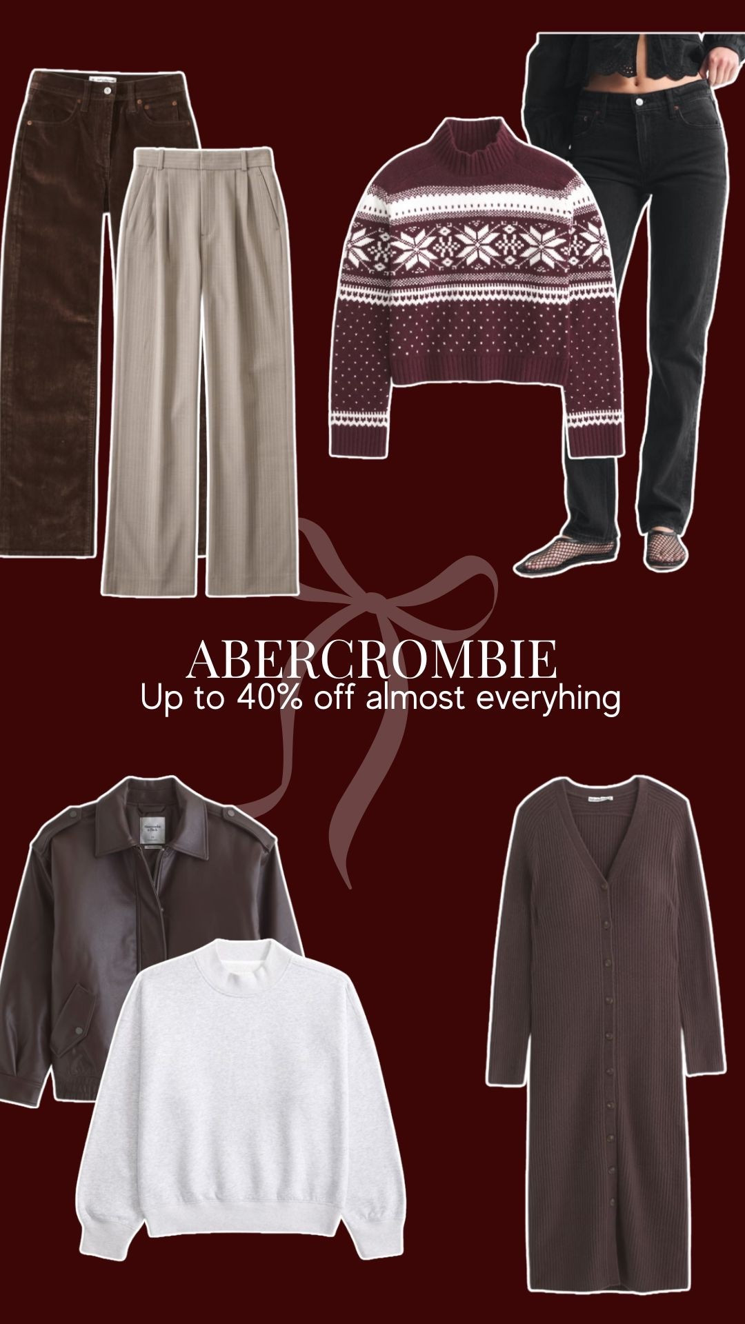 Up to 40% off everything at Abercrombie 

#LTKholiday #LTKcanada #LTKworkwear
