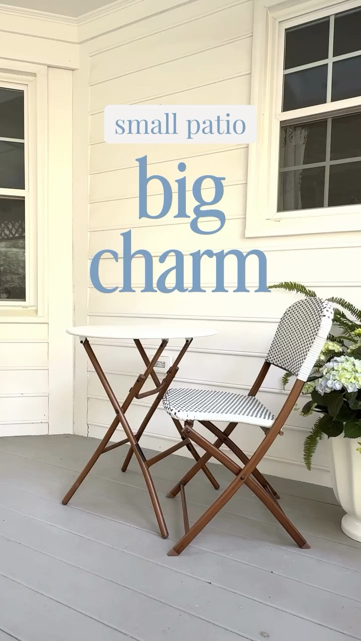 If you’re working with a small patio or porch, this is one of those pieces that just makes it feel done 🤍

It doesn’t take up much space but adds so much charm (and a spot to actually sit and enjoy your coffee ☕️)

Linked if you’re trying to make a small space feel a little more pulled together.

#targetfinds #smallpatio #frontporchideas #outdoorliving #grandmillennialstyle
