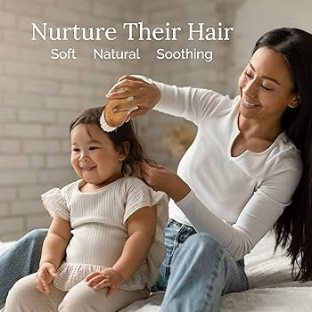Natemia Wooden Baby Hair Brush - Oval, Brown, Goat Bristles - Gentle Soft Bristles for Scalp Mass... | Amazon (US)