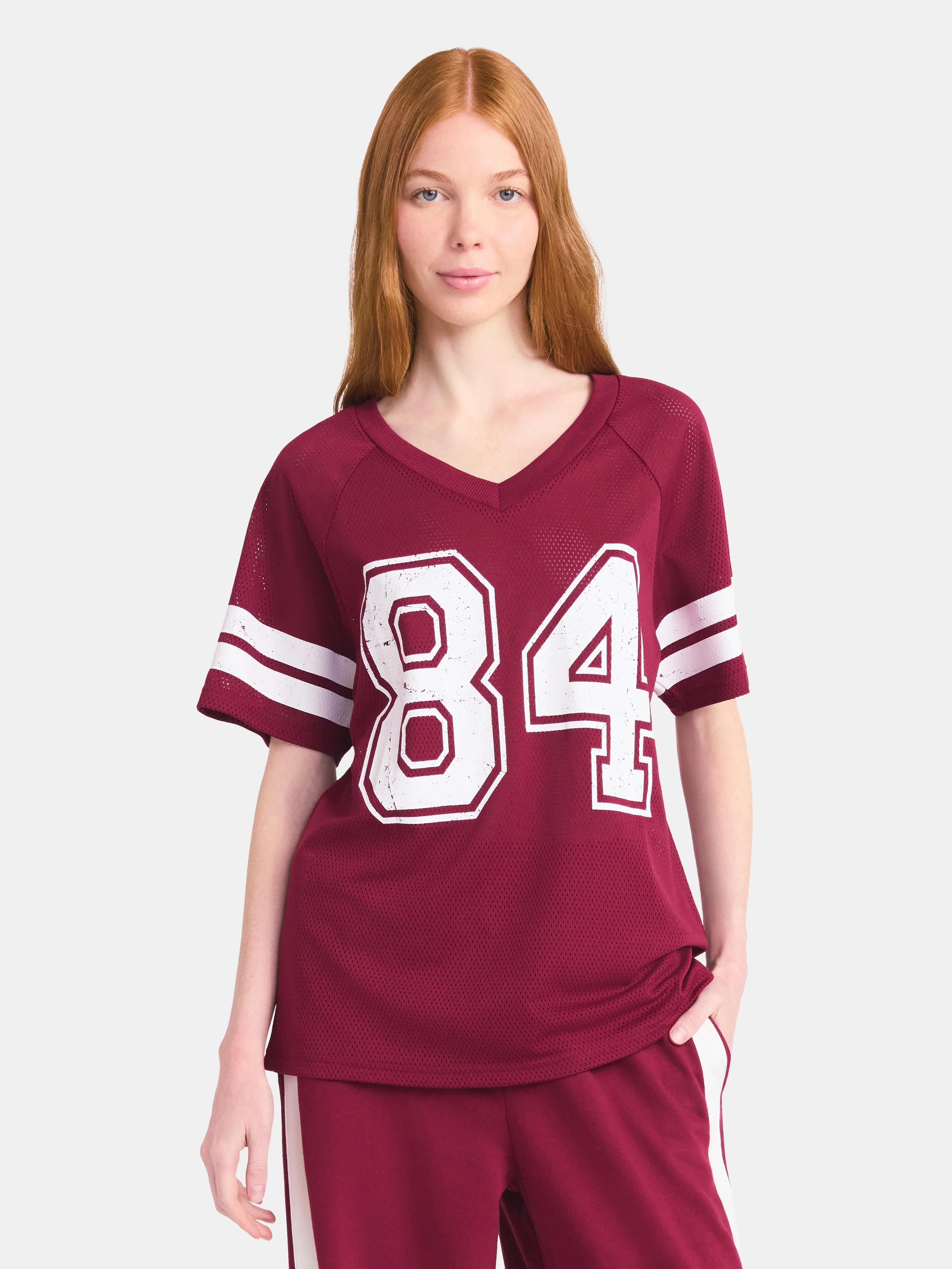 No Boundaries Graphic Mesh Football Tee, Women's | Walmart (US)
