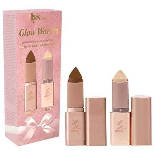 LYS Beauty Mini Glow Worthy Light Bronzer & Highlighter 2-Piece Set – Strength/Brave – Cream Bronzer Stick & Highlighter Duo | Amazon (US)