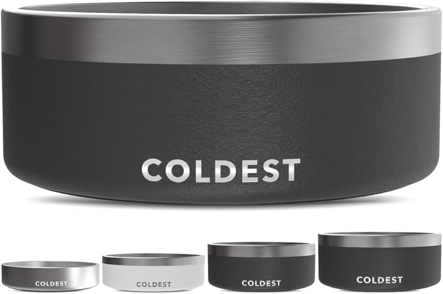 Coldest Dog Bowl - Anti Rust Metal, Non Slip, 3 Layers Insulated Stainless Steel Dog Bowls - Spil... | Amazon (US)