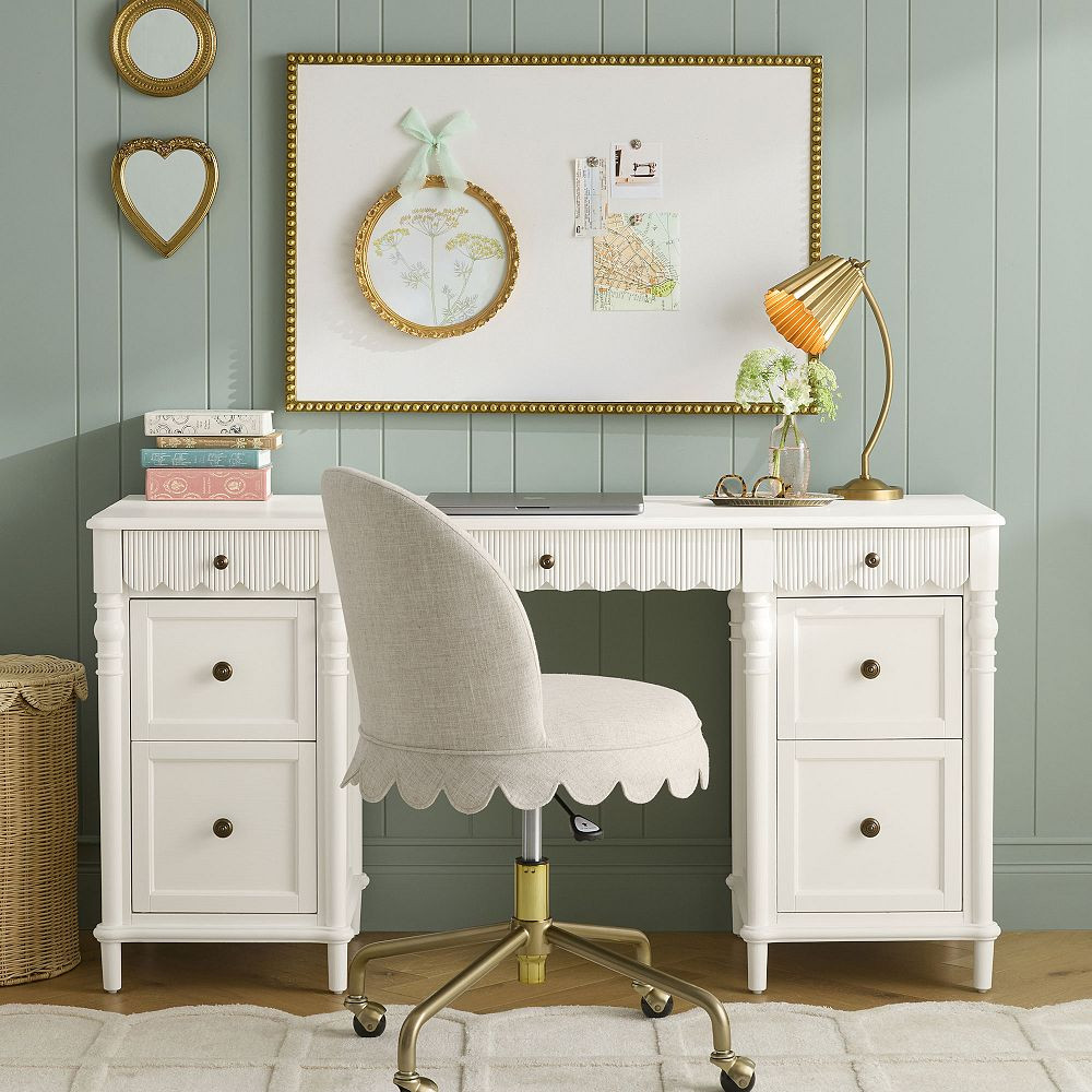 Chris Loves Julia Scallop Storage Desk (65") | Pottery Barn Teen