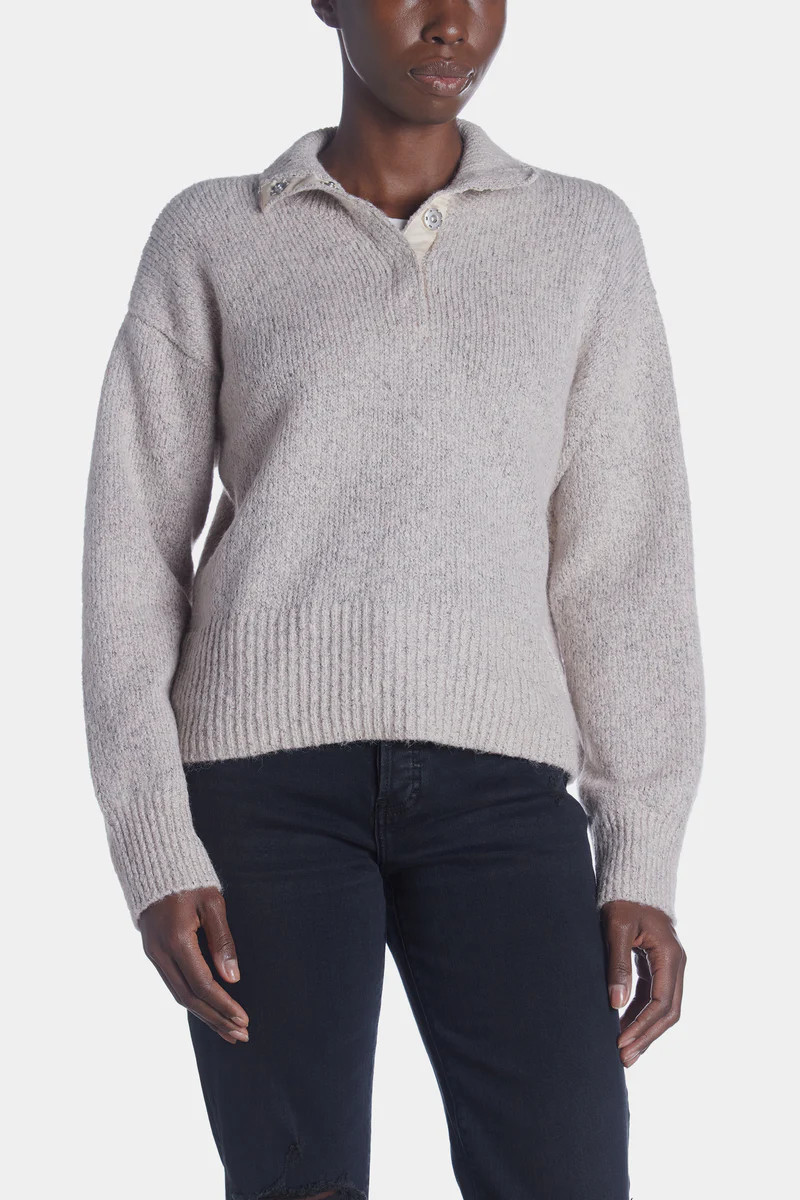 Boxy Snap Front Henley | Lord & Taylor