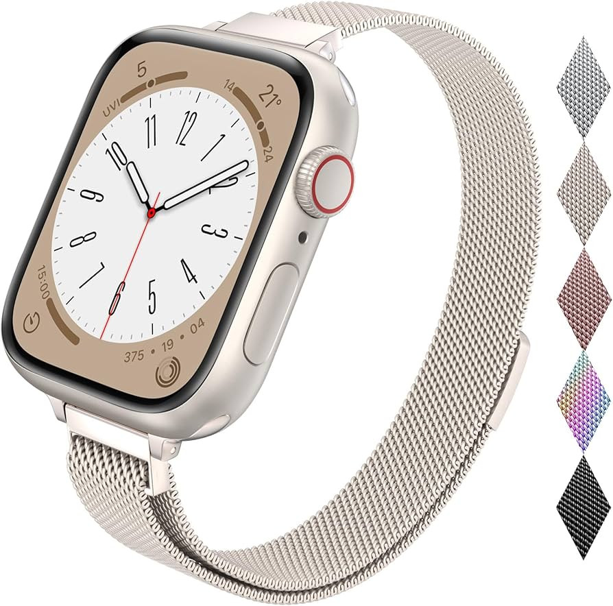 LELONG Slim Watch Band Compatible with Apple Watch Band 38mm 40mm 41mm 42mm 44mm 45mm 49mm Women ... | Amazon (US)