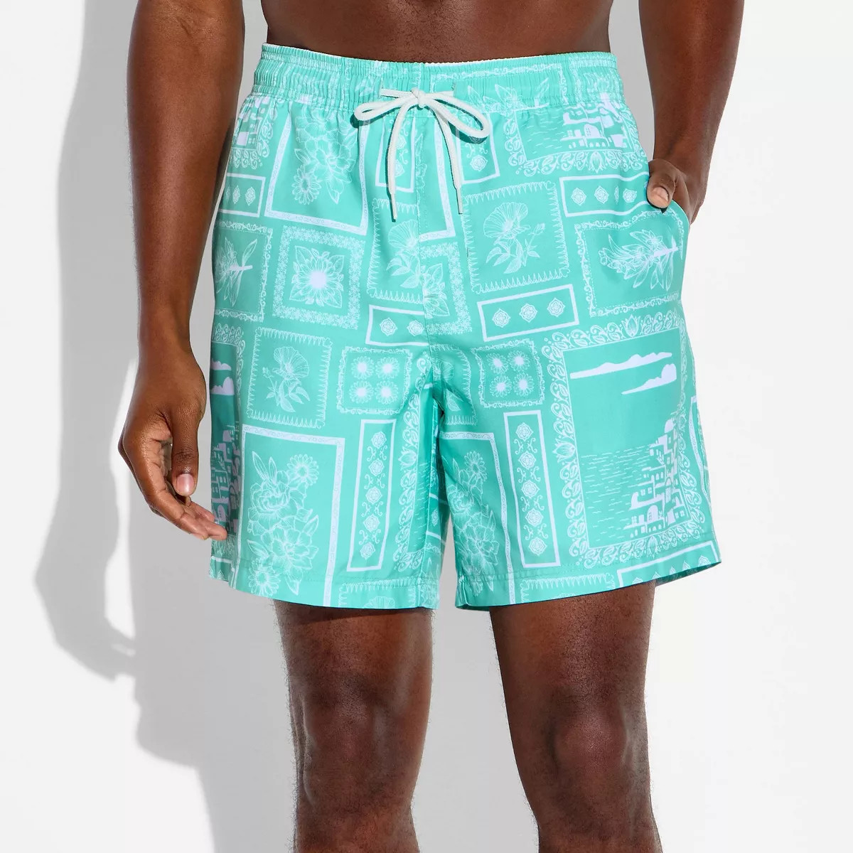 Men's 7" Pull-On Swim Shorts - Original Use\u2122 Aqua Green S | Target