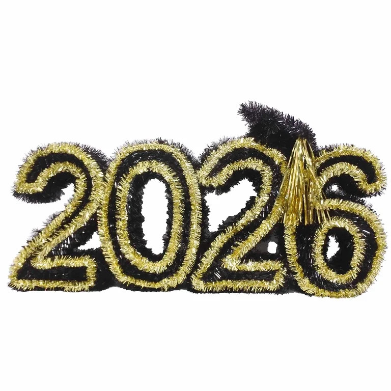 2026 Tinsel Tabletop Decoration, Black and Gold, Graduation by Way To Celebrate | Walmart (US)