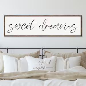 Master Bedroom Sign | Sweet Dreams Wood Sign | Bedroom Wall Decor | Sign For Bedroom | Wood Frame... | Etsy (US)