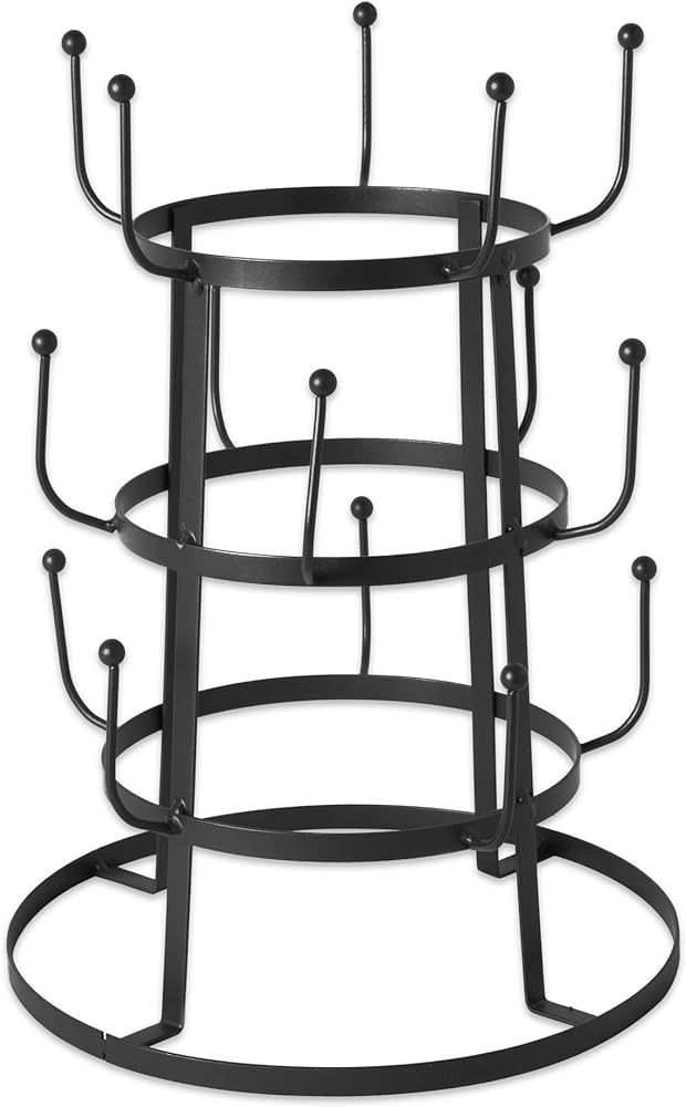 DII Metal Kitchen Storage Collection 3-Tier Mug Tree Stand, 9.5x12.75, Vintage Black | Amazon (US)
