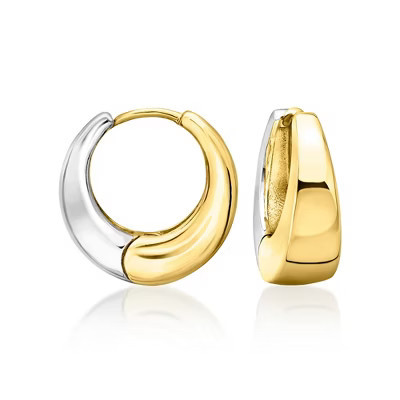 Ross-Simons Silver and 14kt Gold-Plated Chunky Hoop Earrings | Target