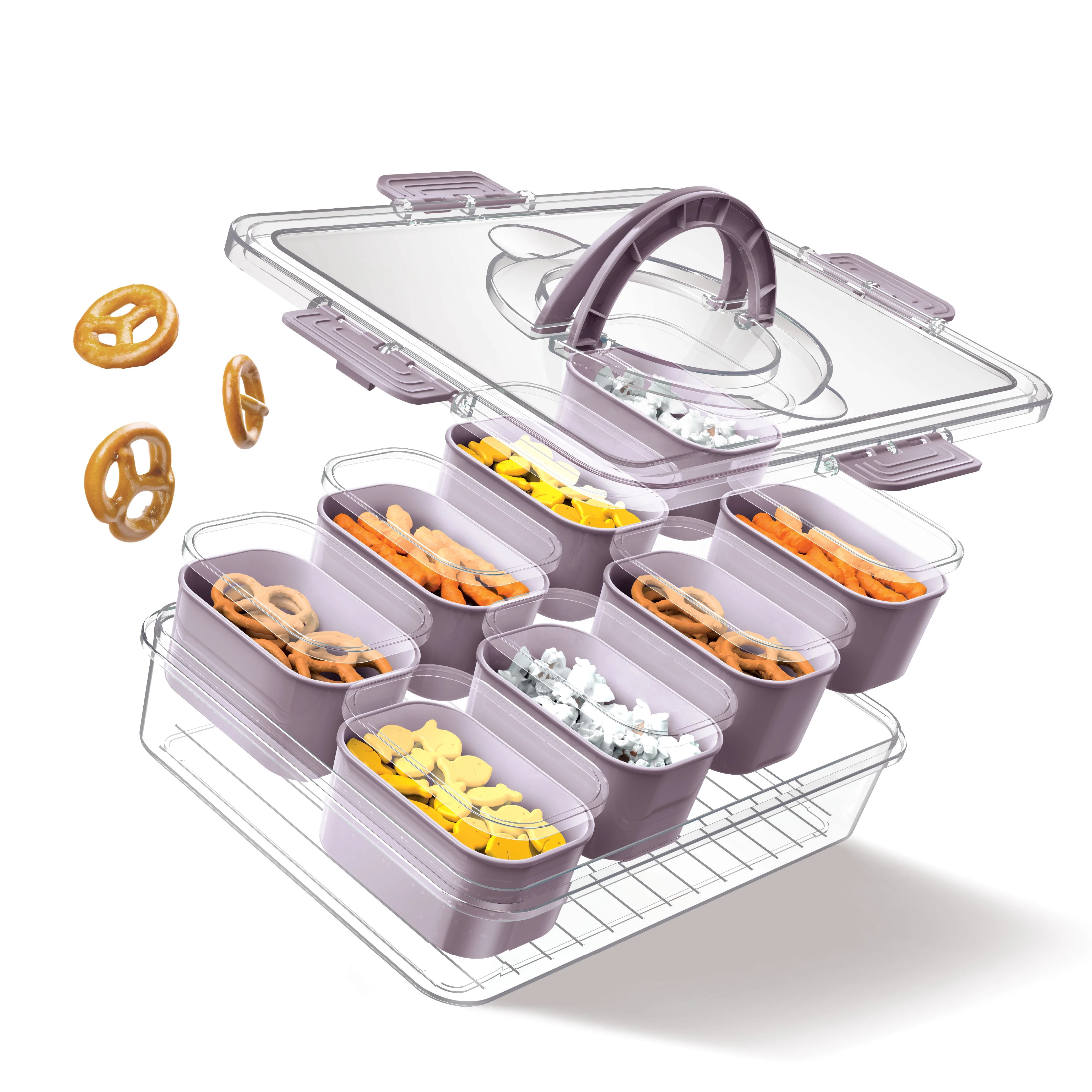 Cook With Color 8-Compartment Snackle Box Food Storage Carrier and Container, Charcuterie Contain... | Walmart (US)