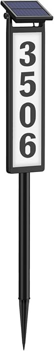 Eyrosa Solar Illuminated LED Lighted Address Sign, House Numbers for Outside Yard Home, Numbers P... | Amazon (US)