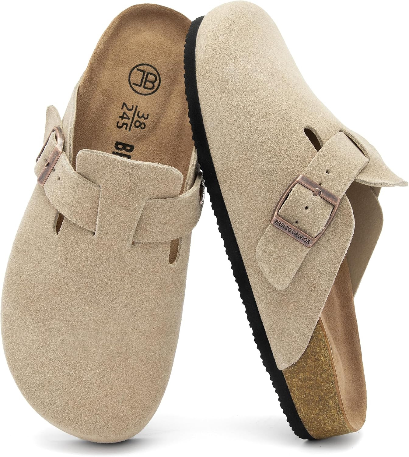 Women's Suede Clogs Men's Slip-On Leather Mules Non-Slip Potato Shoes | Amazon (US)