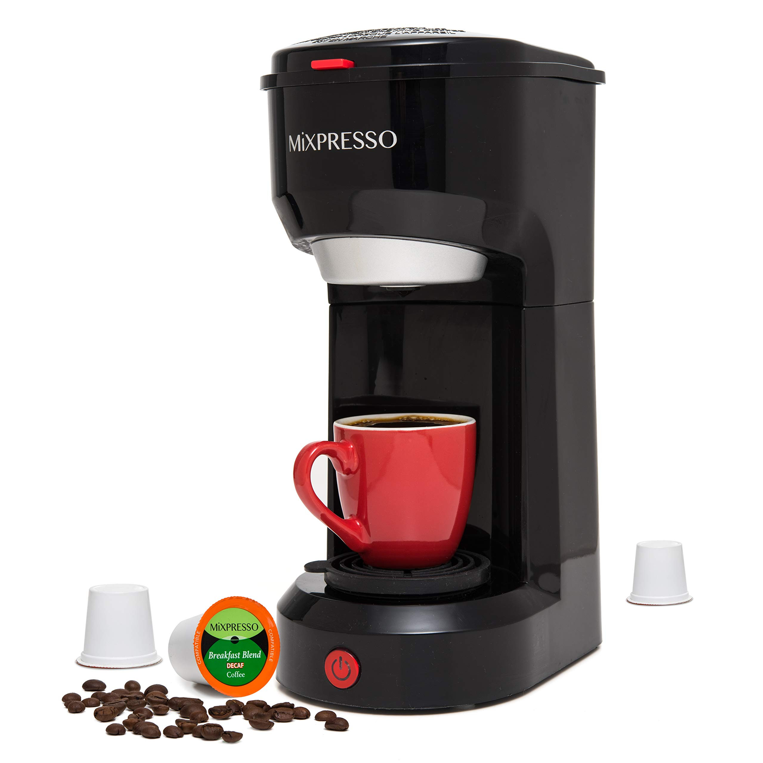 Mixpresso 2-in-1 Coffee Maker – Single Serve & Ground Coffee Brewer, Compact Personal Coffee Ma... | Amazon (US)