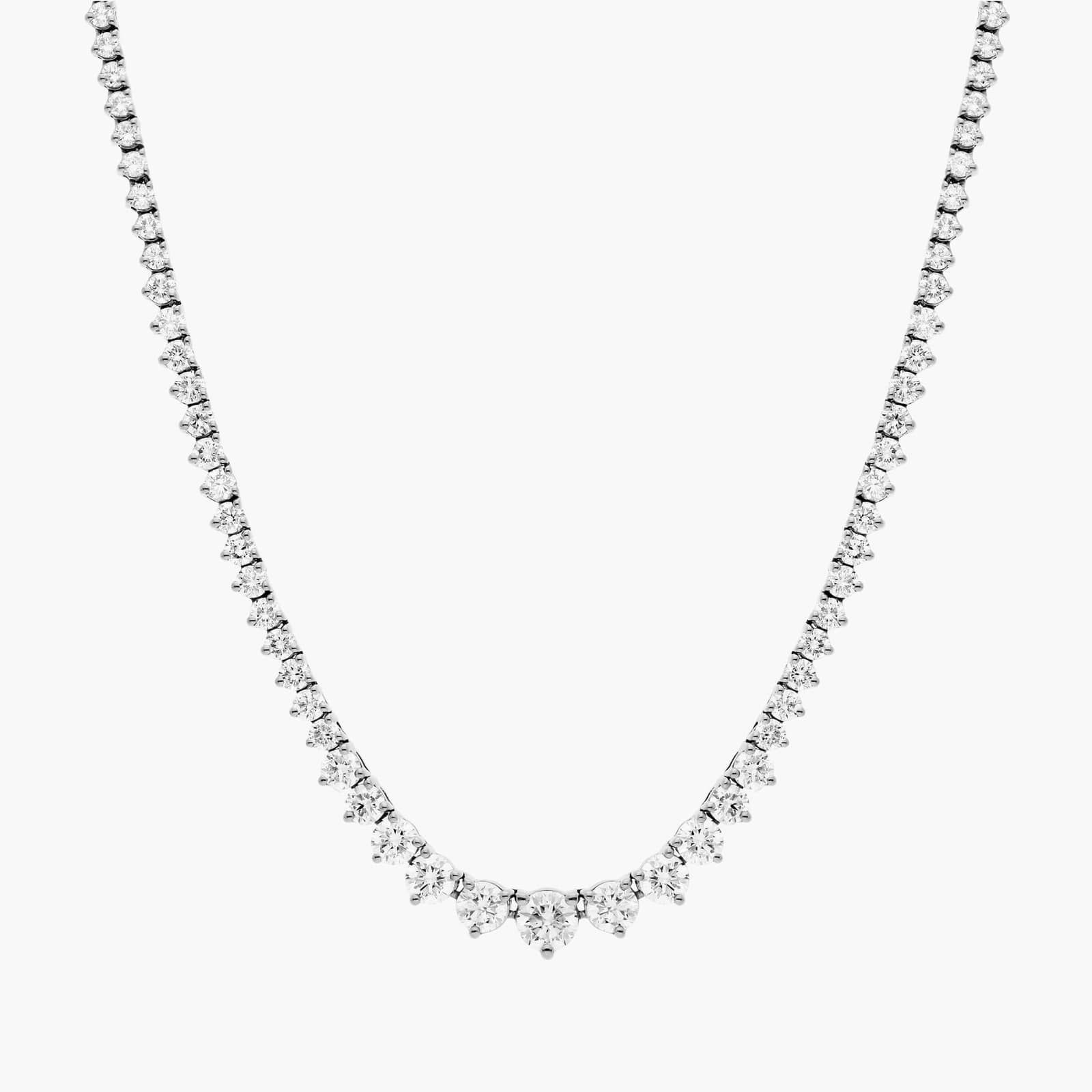 18 " Graduated Lab Grown Diamond Eternity Necklace In 14K White Gold (5 Ct. tw. - F-G / VS2-SI1) | Blue Nile