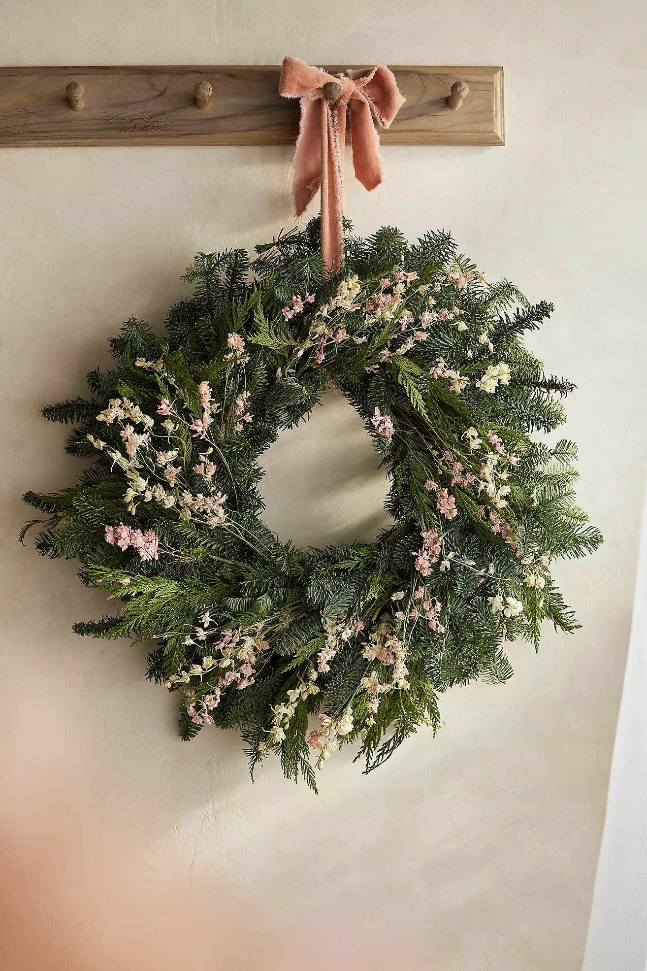 Fresh Evergreen + Larkspur Wreath | Terrain
