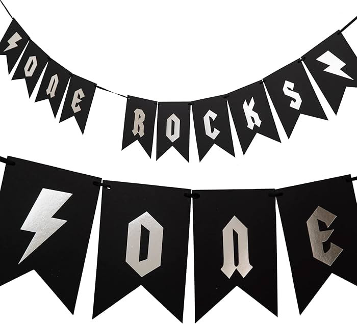 One Rocks Banner - Rock N' Roll Decorations, Garland 1950's Party Banner, Music Birthday Supplies... | Amazon (US)
