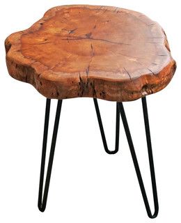 Buy FAST: Welland Unique Shape Natural Wood Stump Rustic Surface Side Table - WFJ950-907 | Houzz | Houzz (App)