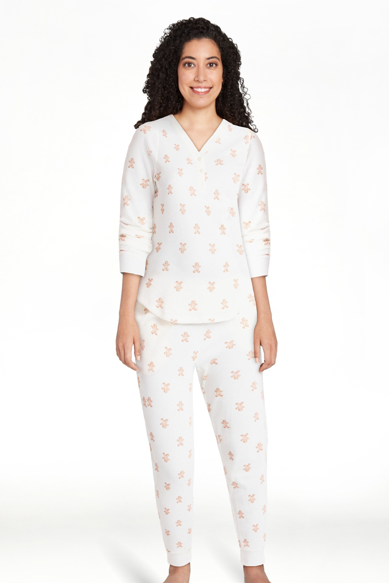 Joyspun Conjunto de Pijama de Top para Dormir, Joggers y Calcetines Henley de Punto Waffle para M... | Walmart (US)