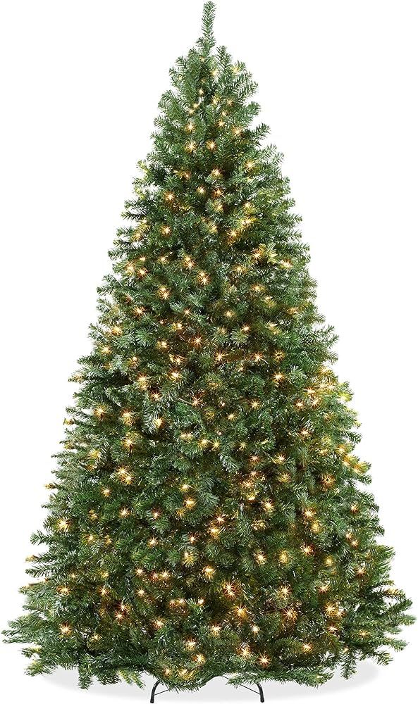 Casafield 9FT Realistic Pre-Lit Green Spruce Artificial Holiday Christmas Tree with Sturdy Metal ... | Amazon (US)