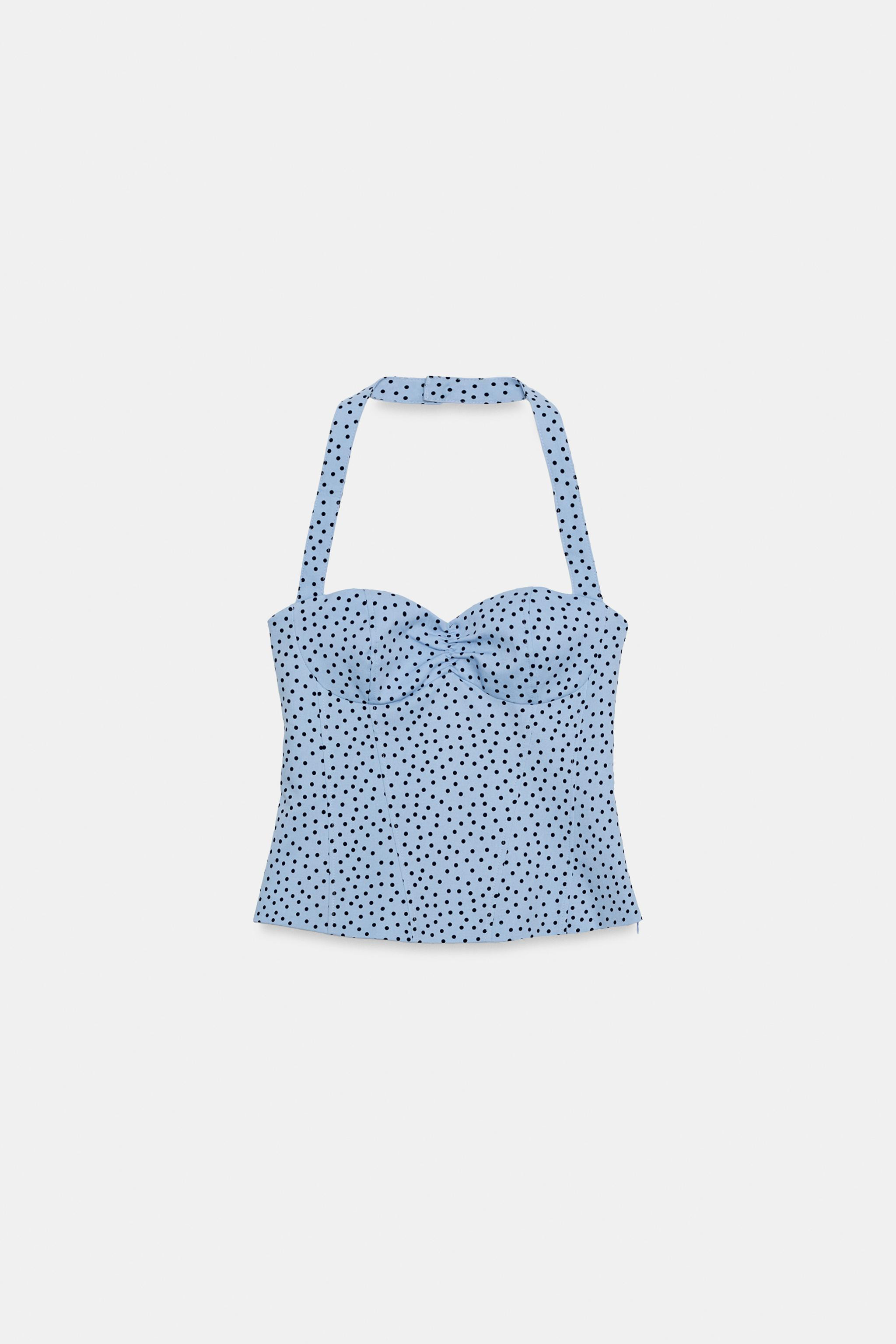 HALTERNECK SWEETHEART DOTS TOP | Zara UK