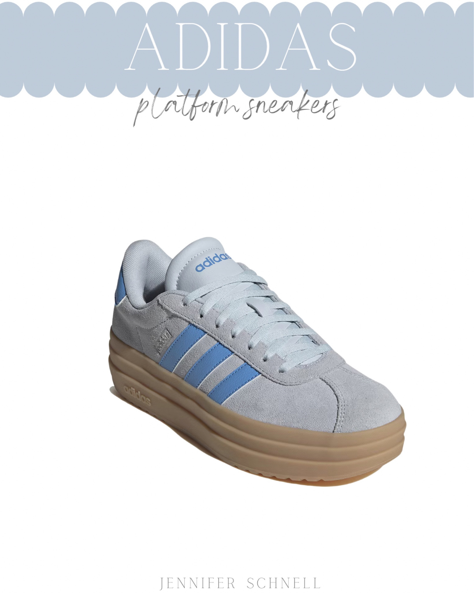 Love these new Adidas platform sneakers! 💙 Also linked the best no show, non slip socks!

Spring sneakers, spring outfit, active wear, athleisure, mom outfit, casual outfit, shoes, coastal grandmother outfit, light blue sneakers, blue and white sneakers

#LTKshoecrush #LTKActive #LTKfindsunder100