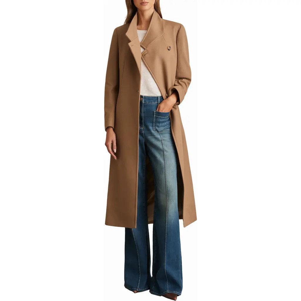 Reiss Mollie Long Coat in Light Camel at Nordstrom, Size 0 Us | Nordstrom
