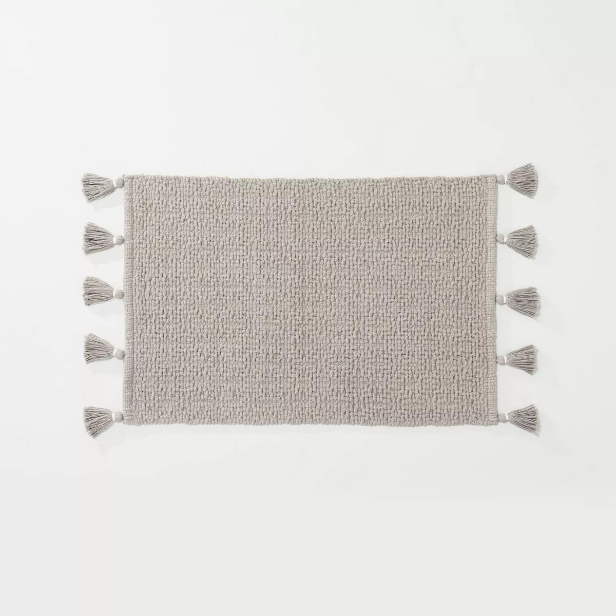 20" x 32" Solid Tassels Bath Rug Gray - Hearth & Hand™ with Magnolia | Target