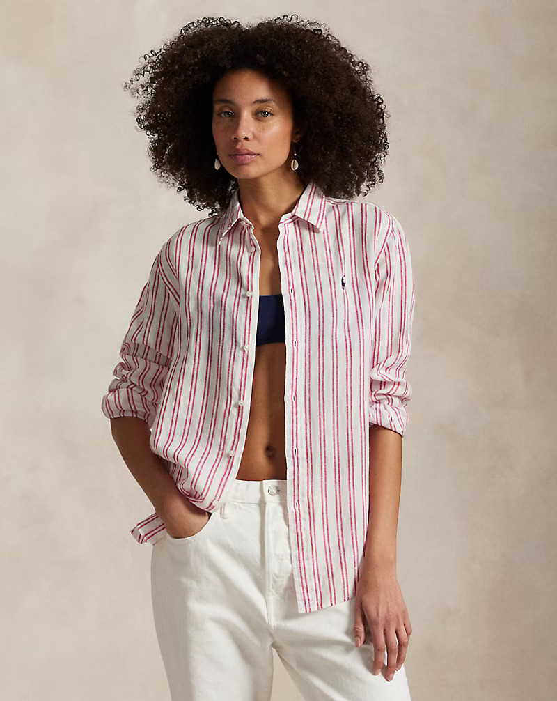 Classic Fit Striped Linen Shirt | Ralph Lauren (UK)