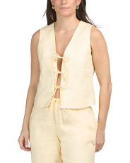 Linen Vest With Bow Tie Front | Clothing | Marshalls | Marshalls