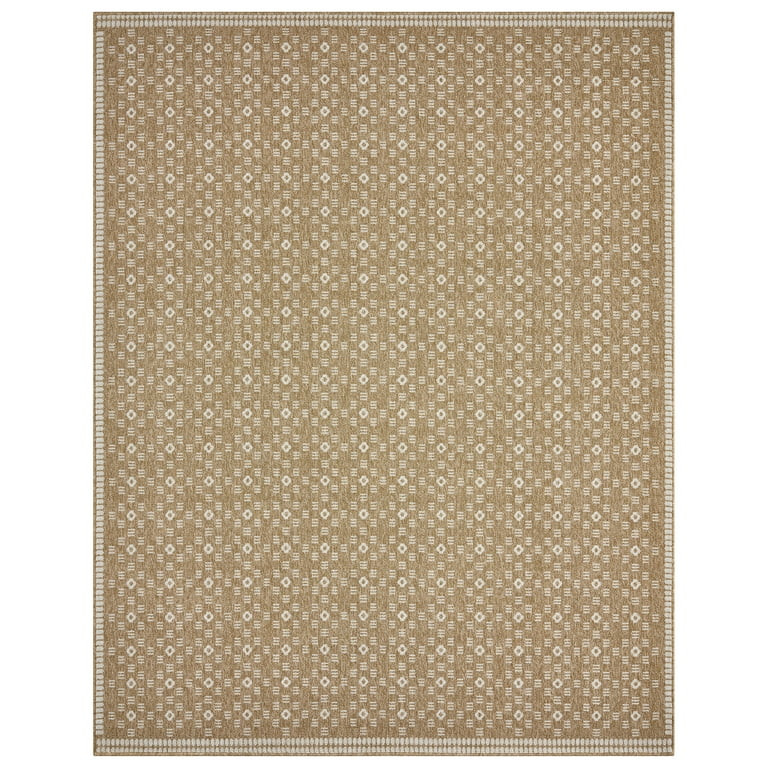 Better Homes & Gardens Taupe/Ivory Liz Crafted Geo Indoor Area Rug, 90" x 116" | Walmart (US)