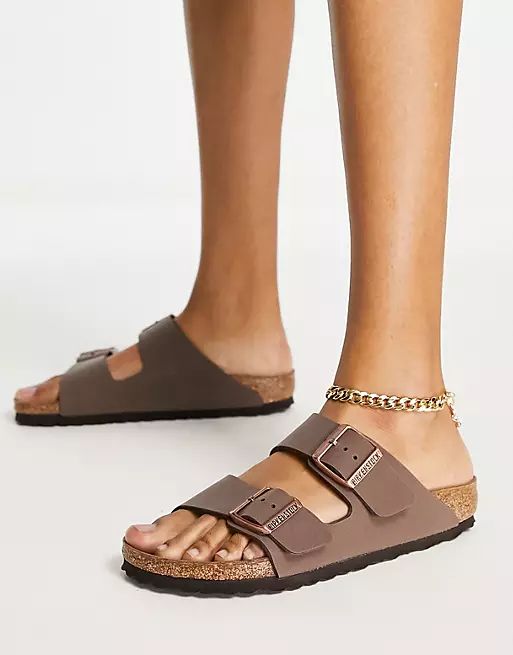Birkenstock Arizona flat sandals in vegan mocca | ASOS | ASOS (Global)