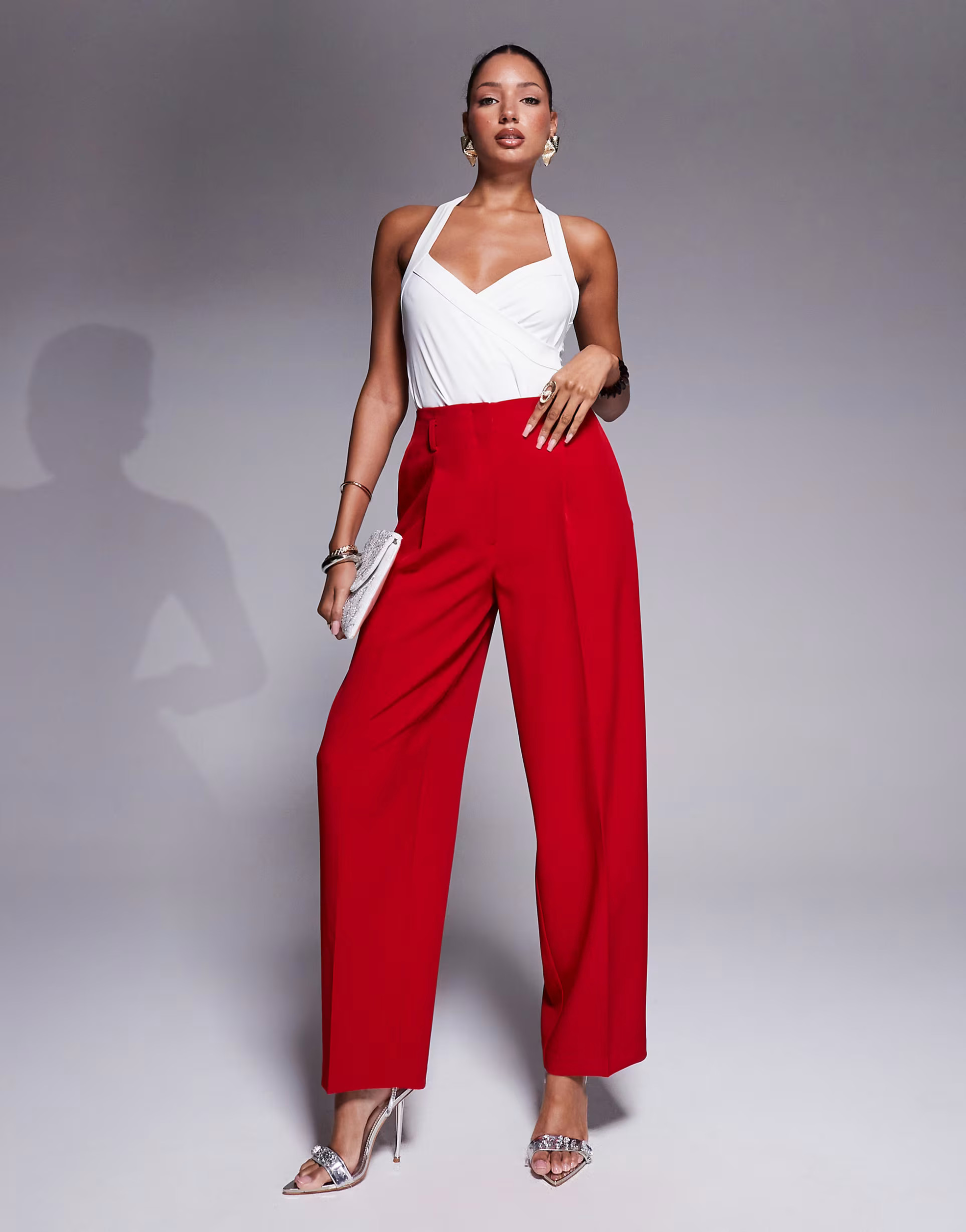 ASOS DESIGN tailored corset cocoon pants in red - part of a set | ASOS (Global)