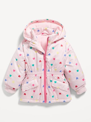 Water-Resistant Cinched-Waist Snow Jacket for Toddler Girls | Old Navy (CA)