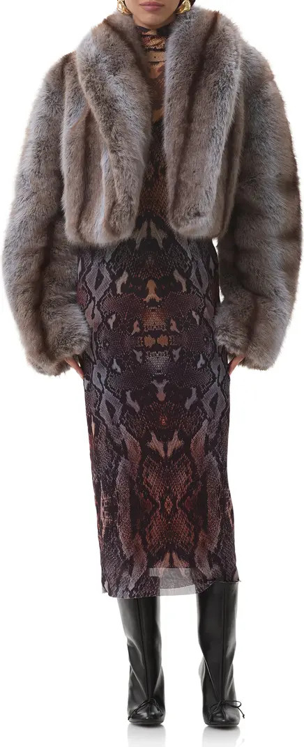 AFRM Stephanie Stripe Faux Fur Jacket | Nordstrom | Nordstrom