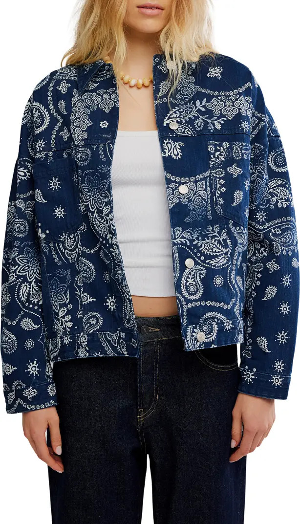 Opal Swing Print Denim Jacket | Nordstrom