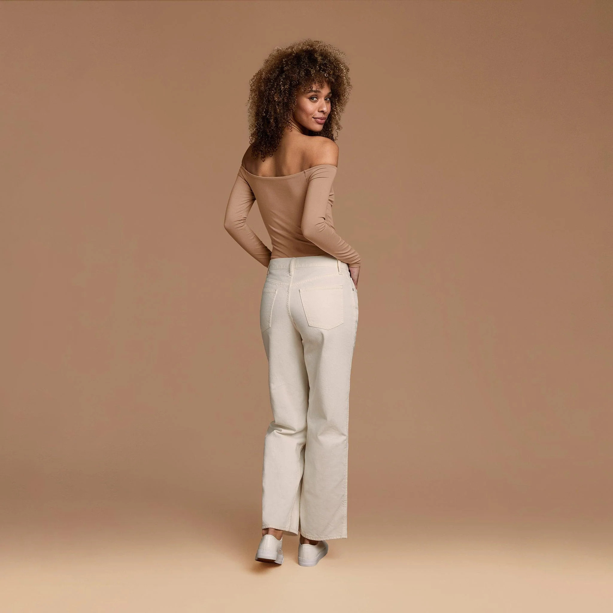 Women's Off The Shoulder Bodysuit - Cinnamon - nuuds | nuuds