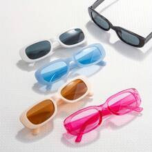 Pairs Teenage YK Rectangular Cute Candy Colored Fashion Sunglasses Perfect For Beach Party Decorations | SHEIN