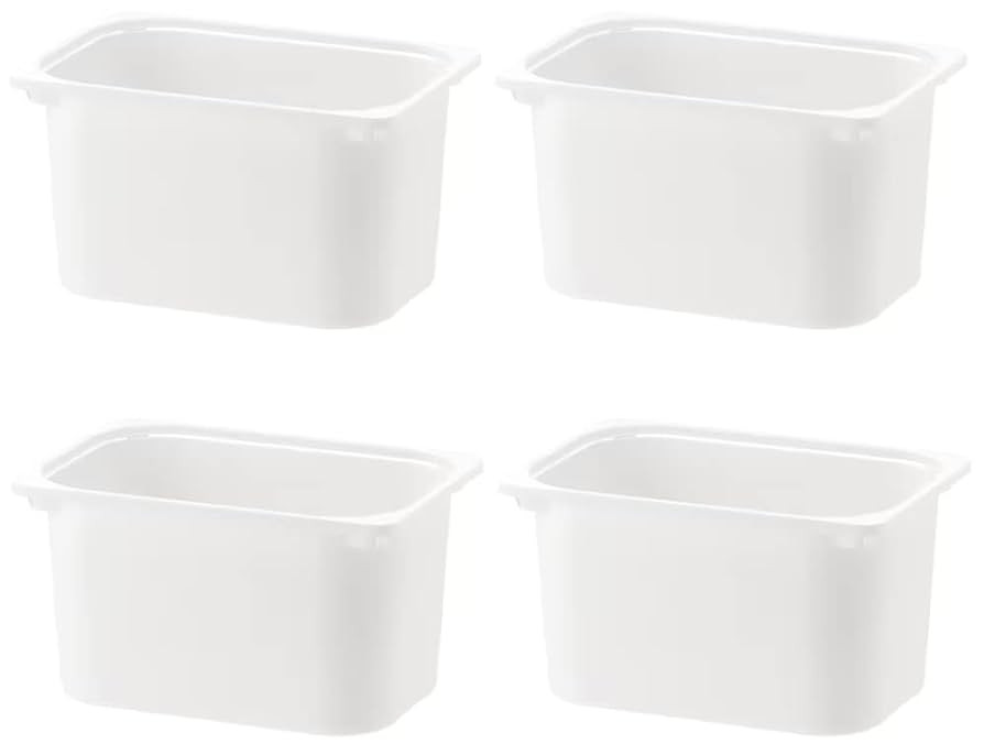Set Of 4 TROFAST Children Storage Box White 16 ½x11 ¾x9 Stackable Plastic Bins Open Storage Box... | Amazon (US)
