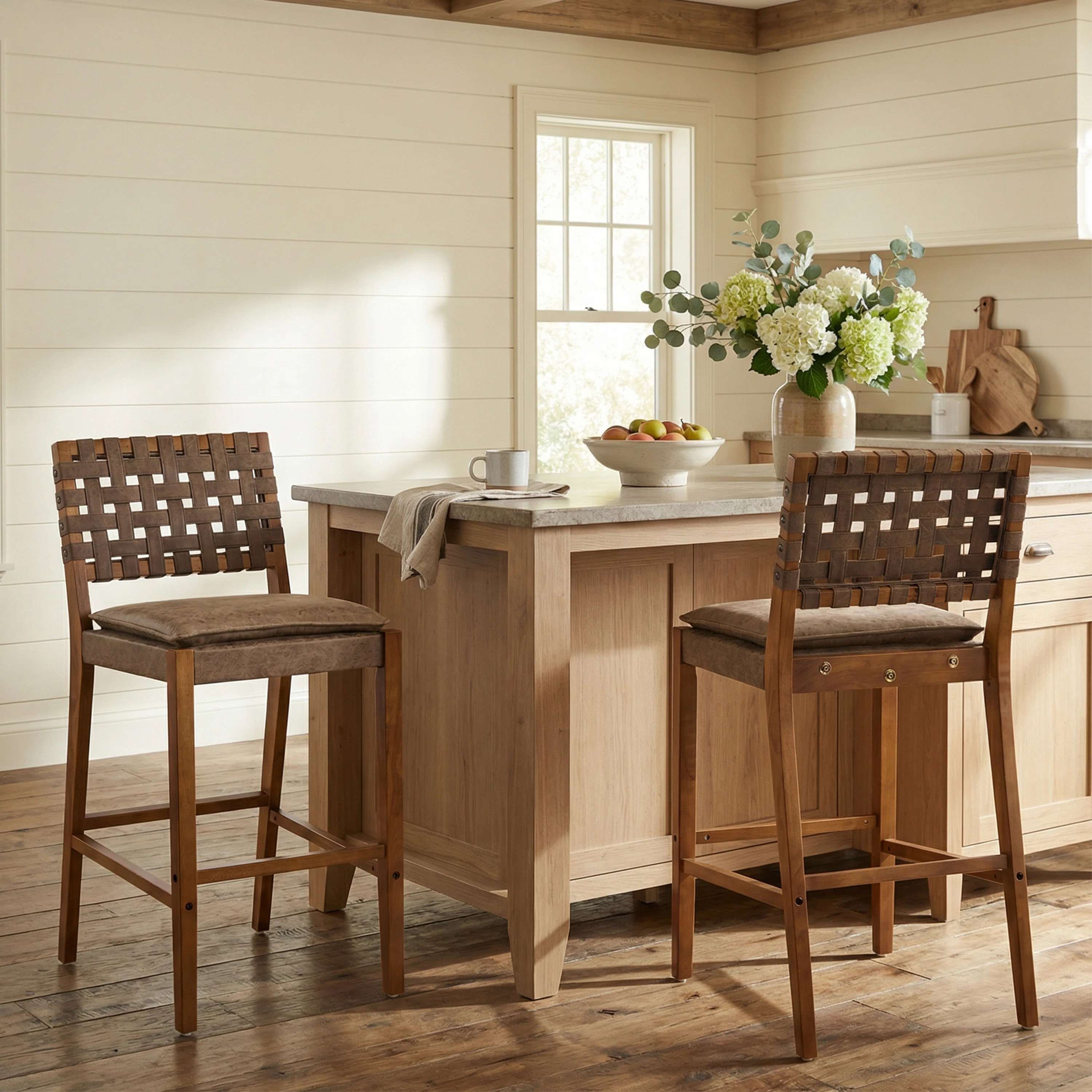 Lingard 29" Seat Height PU Leather Bar Stools With Rubberwood Frame | Wayfair North America