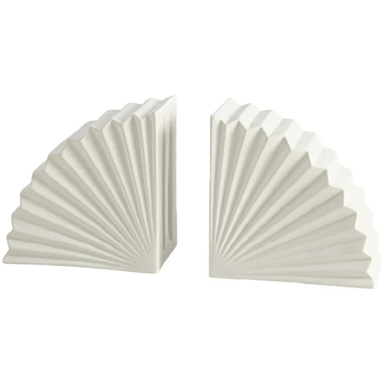 Home Decor Collection Style House Ruffled White Stone Matte Bookends, 5.9" L x 3.5" W x 5.9" H | Walmart (US)