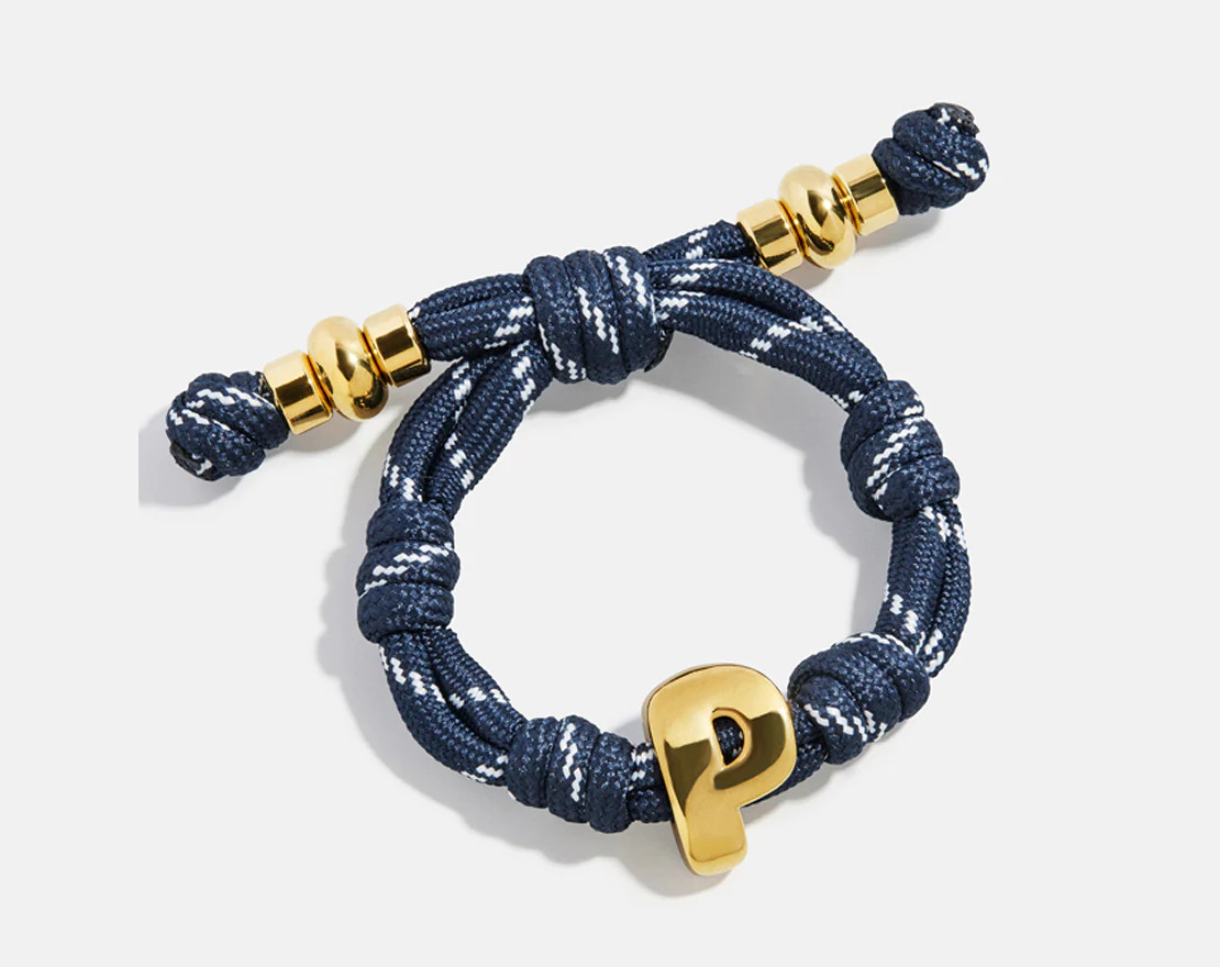 Knotty Initial Custom Bracelet - Navy | BaubleBar