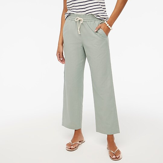 Linen-cotton wide-leg paper-bag pant | J.Crew Factory