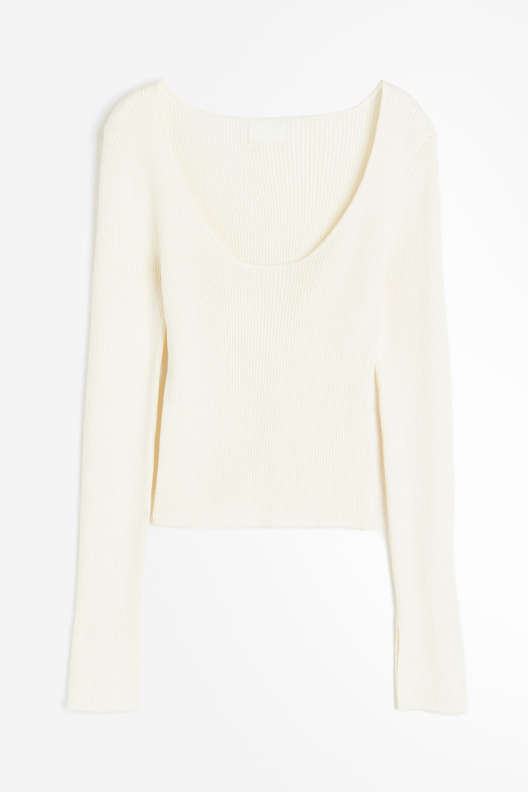 H & M - Rib-knit Top - White | H&M (US + CA)
