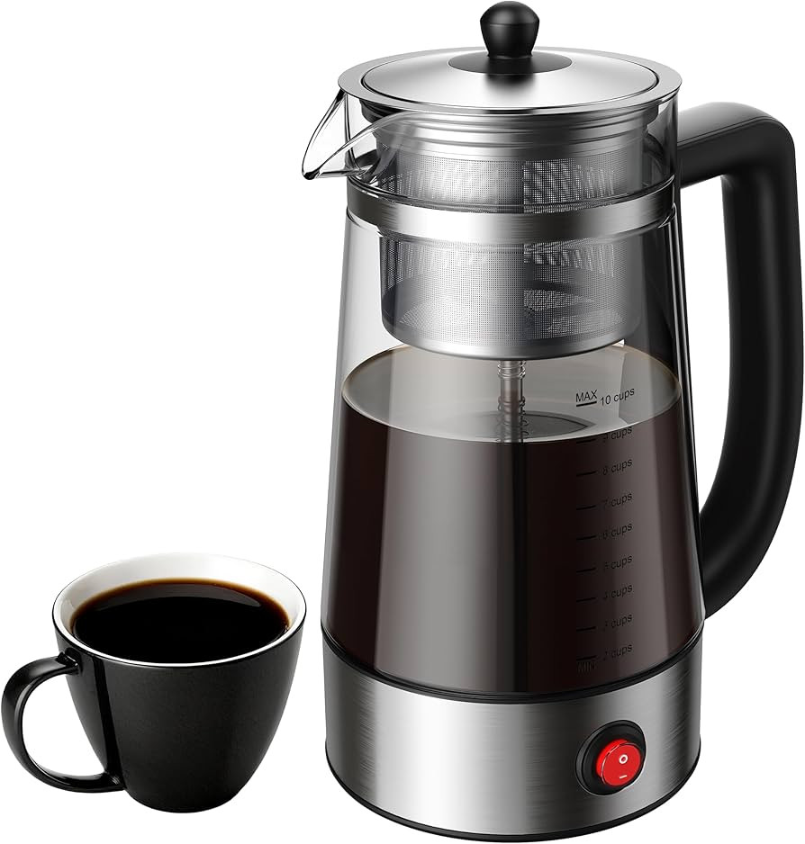KIDISLE 10-Cup Electric Percolator Coffee Pot, Glass Percolator Coffee Maker with Borosilicate Ca... | Amazon (US)
