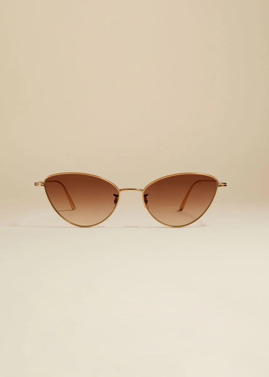 The KHAITE x Oliver Peoples 1998C in Gold and Dark Brown | Khaite