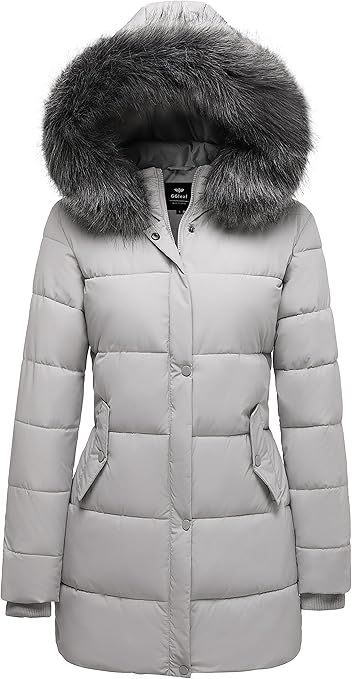 GGleaf Women's Winter Thicken Puffer Coat Warm Snow Jacket with Fur Removable Hood | Amazon (US)