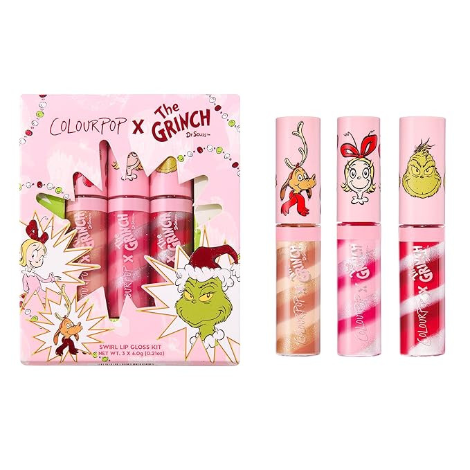 ColourPop x The Grinch Merry Grinchmas Swirl Tinted Lip Gloss Makeup Kit - Vegan Hydrating Lip Gl... | Amazon (US)