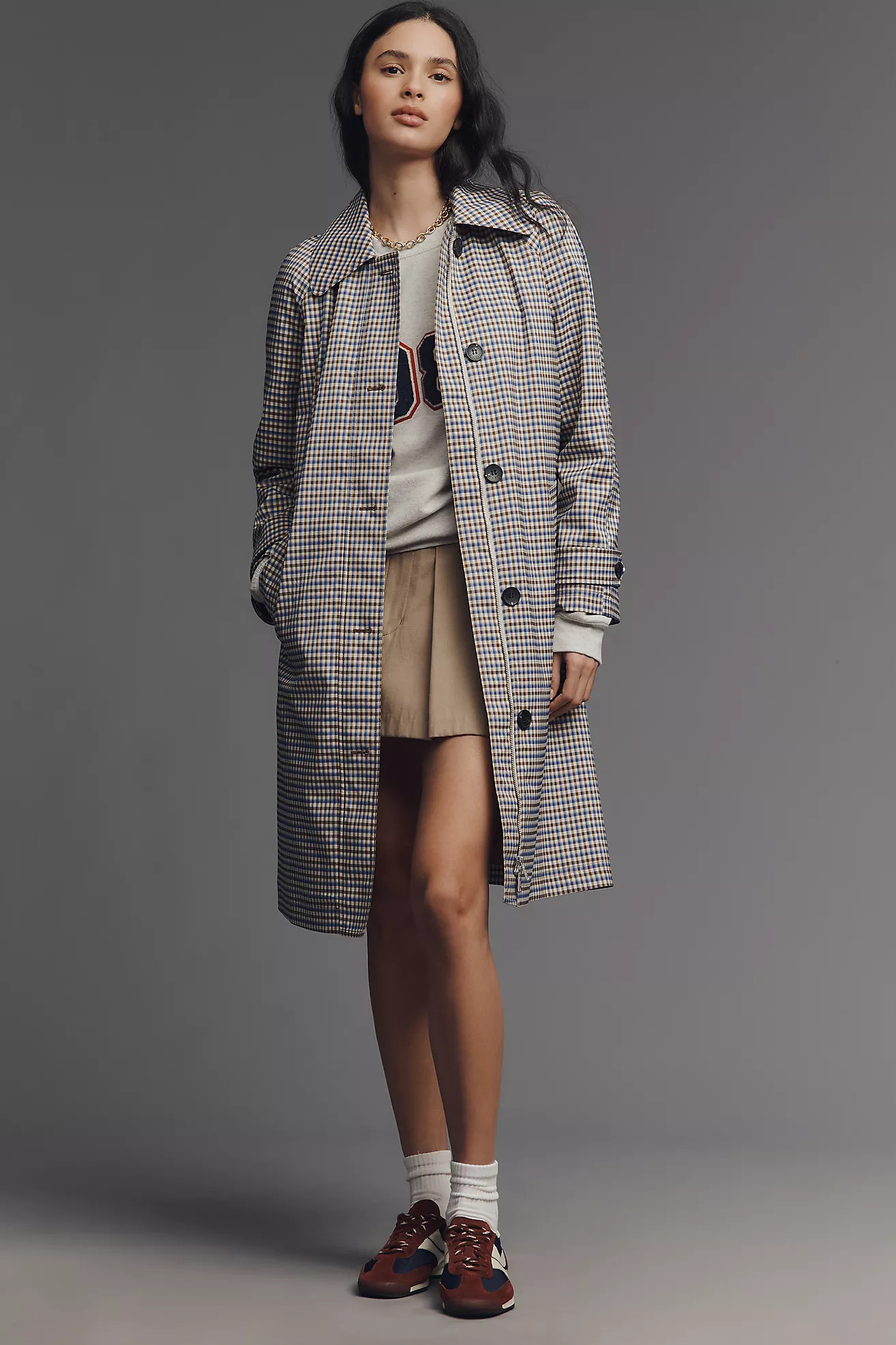 Avec Les Filles Long Gingham Trench Coat | Anthropologie (US)
